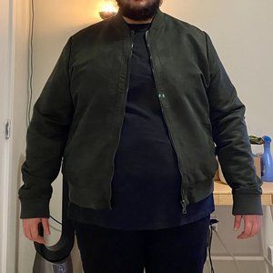 Barneys Originals Green Velvet Bomber Jacket 5XL